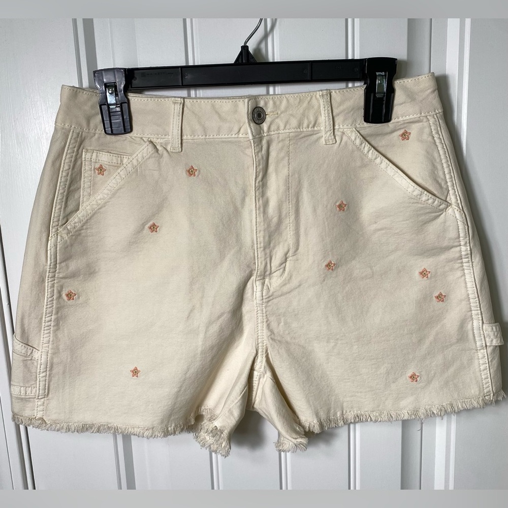 American Eagle High Rise Shorts with Embroidered Flowers Size 8